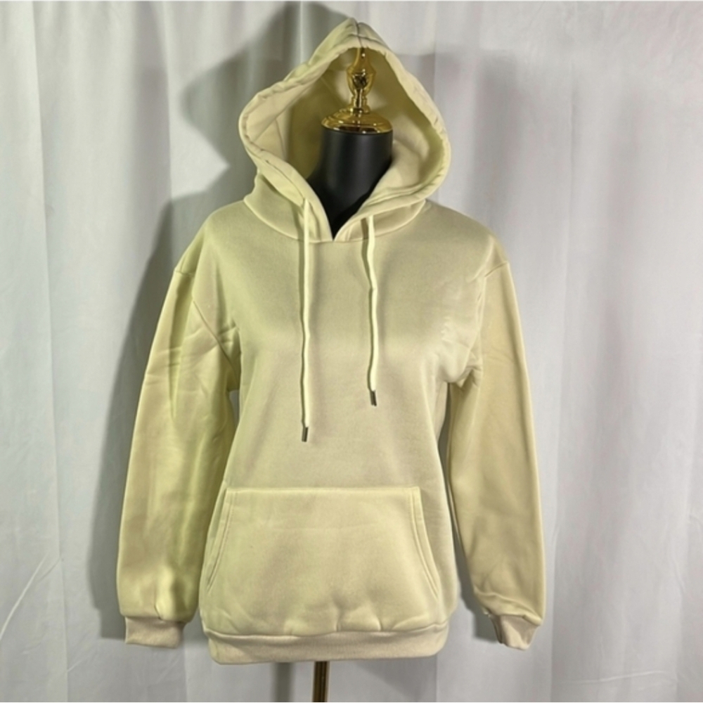 Women's Yellow Pullover Sweatshirt Hoodie Size Small